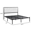 Angie Queen Bed- Platform Foundation- Slatted Headboard- Black Metal Frame