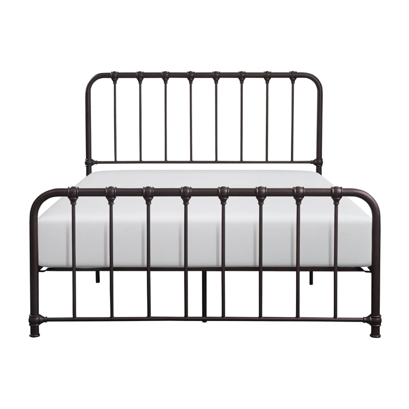 Ethan Full Size Metal Bed- Bronze Spindle Design- Heavy Duty Slat Support