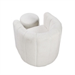 Noa Swivel Chair and Ottoman- Channel Tufted Curved Back- White Boucle