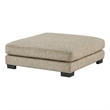 Liny Square Ottoman- 45 Inch Brown Microfiber- Black Solid Wood