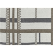 Modern Pouf Ottoman- Beige Gray Chunky Plaid Jacquard- 16 Inch Square