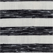 Modern Pouf Ottoman- Black White Wide Striped Jacquard- 16 Inch Square