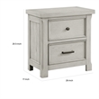 Myna 29 Inch Nightstand with 2 Drawers- Rustic Farmhouse White Oak Veneer