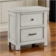 Myna 29 Inch Nightstand with 2 Drawers- Rustic Farmhouse White Oak Veneer