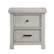 Myna 29 Inch Nightstand with 2 Drawers- Rustic Farmhouse White Oak Veneer