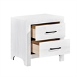 Eby 24 Inch Nightstand- 2 Drawers with Black Nickel Handles- White Finish