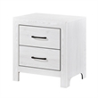 Eby 24 Inch Nightstand- 2 Drawers with Black Nickel Handles- White Finish