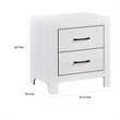 Eby 24 Inch Nightstand- 2 Drawers with Black Nickel Handles- White Finish