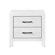 Eby 24 Inch Nightstand- 2 Drawers with Black Nickel Handles- White Finish