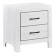 Eby 24 Inch Nightstand- 2 Drawers with Black Nickel Handles- White Finish