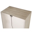 Owen 29 Inch Nightstand- 3 Drawers- USB Charging Port- Light Beige Wood