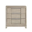 Owen 29 Inch Nightstand- 3 Drawers- USB Charging Port- Light Beige Wood