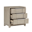 Owen 29 Inch Nightstand- 3 Drawers- USB Charging Port- Light Beige Wood