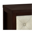 Moni 24 Inch Nightstand- 2 Drawers- Beige- Cherry Espresso Brown Wood Frame