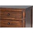 Odell Nightstand- 3 Drawers- Bronze- Rustic Dark Brown Solid Wood