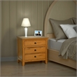 Marv Nightstand- 3 Drawers- Rustic Light Brown Solid Wood 29 Inch