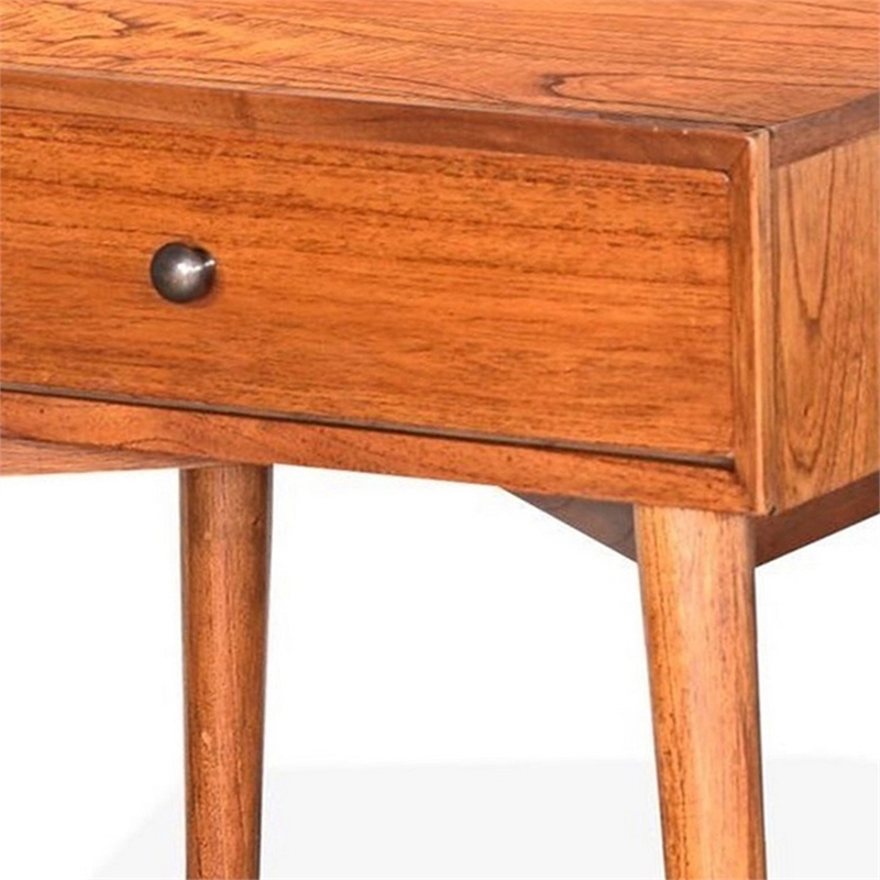 Amy Nightstand w Drawer- Metal Handle- 60 Inch Orange Brown