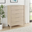 Maty Nightstand- 2 Drawers- White Marble Top- Light Oak Brown Ceruse