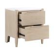 Maty Nightstand- 2 Drawers- White Marble Top- Light Oak Brown Ceruse