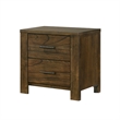 Suli Nightstand- 2 Drawers Metal Handles- Brown Mindy Veneer- 26 Inch