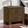 Suli Nightstand- 2 Drawers Metal Handles- Brown Mindy Veneer- 26 Inch