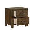 Suli Nightstand- 2 Drawers Metal Handles- Brown Mindy Veneer- 26 Inch