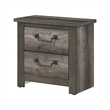 Nemy Nightstand- 2 Drawers- Gray Melamine Laminate- Drop Handles
