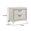 Dery Nightstand- 2 Drawers Chrome Triangle Handles- Gold White Wood