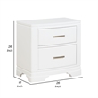 Hudy 2 Drawer Nightstand- Metal Handles- 26 Inch- White Birch Veneer