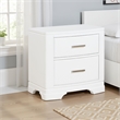 Hudy 2 Drawer Nightstand- Metal Handles- 26 Inch- White Birch Veneer