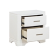Hudy 2 Drawer Nightstand- Metal Handles- 26 Inch- White Birch Veneer