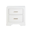 Hudy 2 Drawer Nightstand- Metal Handles- 26 Inch- White Birch Veneer
