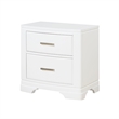 Hudy 2 Drawer Nightstand- Metal Handles- 26 Inch- White Birch Veneer