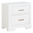 Hudy 2 Drawer Nightstand- Metal Handles- 26 Inch- White Birch Veneer