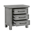 Daisy Nightstand- Gray Mango Veneer- 3 Drawers- Bronze Metal Knobs