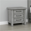 Daisy Nightstand- Gray Mango Veneer- 3 Drawers- Bronze Metal Knobs