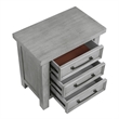 Daisy Nightstand- Gray Mango Veneer- 3 Drawers- Bronze Metal Knobs