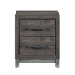 Deena 2 Drawer Nightstand- 25 Inch- Brown Gray Melamine Veneer