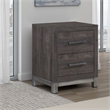 Deena 2 Drawer Nightstand- 25 Inch- Brown Gray Melamine Veneer