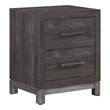 Deena 2 Drawer Nightstand- 25 Inch- Brown Gray Melamine Veneer