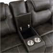 Lily 75 Inch Double Manual Recliner Loveseat- Cupholders- Brown Microfiber