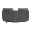 Clif 76 Inch Manual Glider Reclining Loveseat- Solid Wood- Gray Microfiber