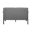 Wiston 50 Inch Loveseat- Gray Polyester- Dark Gray Solid Rubberwood