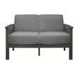 Wiston 50 Inch Loveseat- Gray Polyester- Dark Gray Solid Rubberwood
