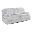 Rexy Manual Recliner Loveseat w Console- Light Gray Corduroy- 85 Inch