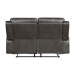 Patsy Manual Recliner Loveseat- Gray Polished Microfiber- 62 Inch