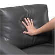 Lo Loveseat w Rolled Arms- Midcentury Dark Gray Faux Leather 57 Inch