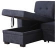 Lusy 85 Inch Reversible Sleeper Sectional Sofa- Storage Chaise- Dark Gray