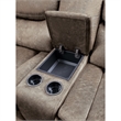 Joe 79 Inch Manual Dual Glider Recliner Loveseat- Console- Brown Microfiber