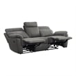 Cliff 84 Inch Manual Reclining Sofa- Gray Microfiber- Solid Wood- Metal